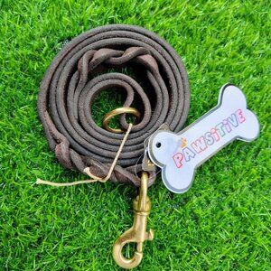GENUINE LEATHER Dog Leash Heavy Duty Training Lead for Small to Large Dogs